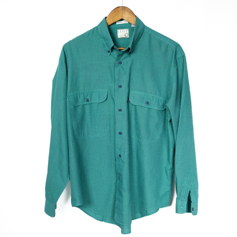 Vintage Levi's Stripe Silver Label Button Down Shirt Men's Size L